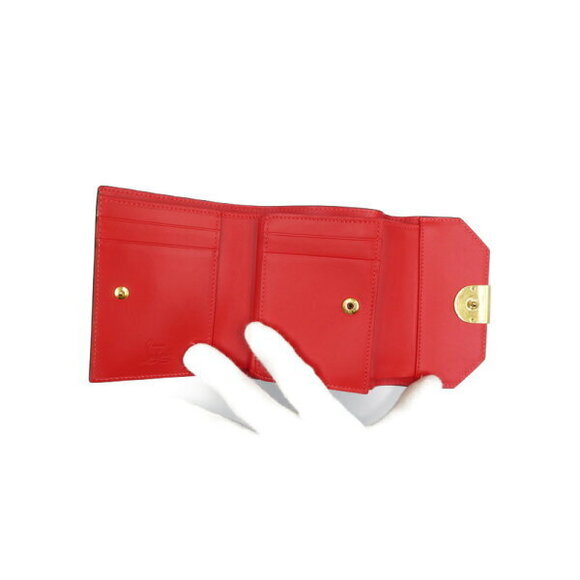 Christian Louboutin Eliza Compact Wallet leather blue red tri fold - Picture 4 of 8